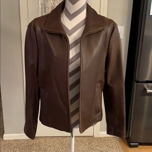 Beautiful dark brown leather jacket